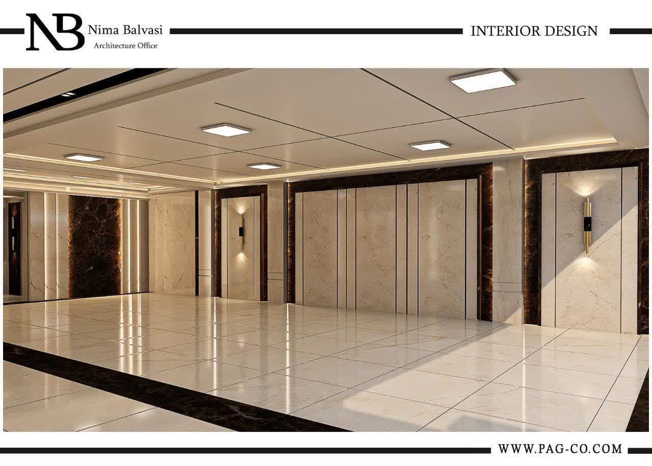 پروژه وکیل آباد 57 - نمای شب با نورپردازی